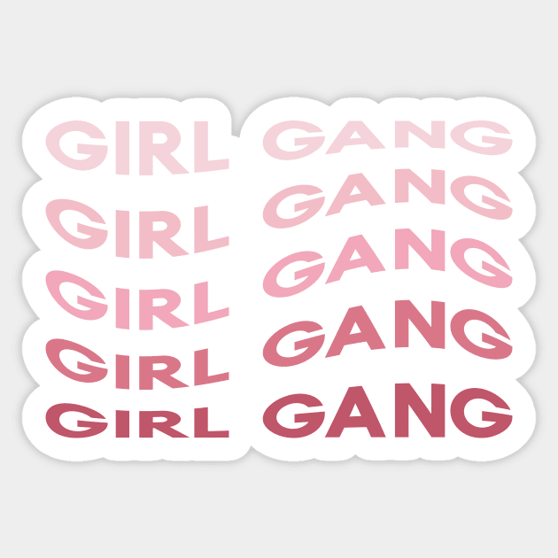 Girl Gang Pink Wavy Ombre Sans Serif Sticker by Asilynn